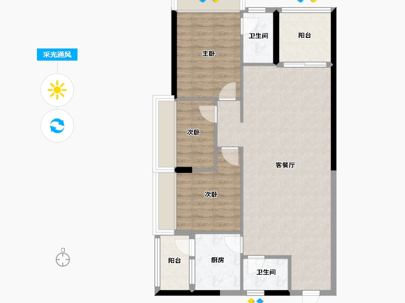 广东省-汕头市-联泰·香域滨江三期-87.74-户型库-采光通风