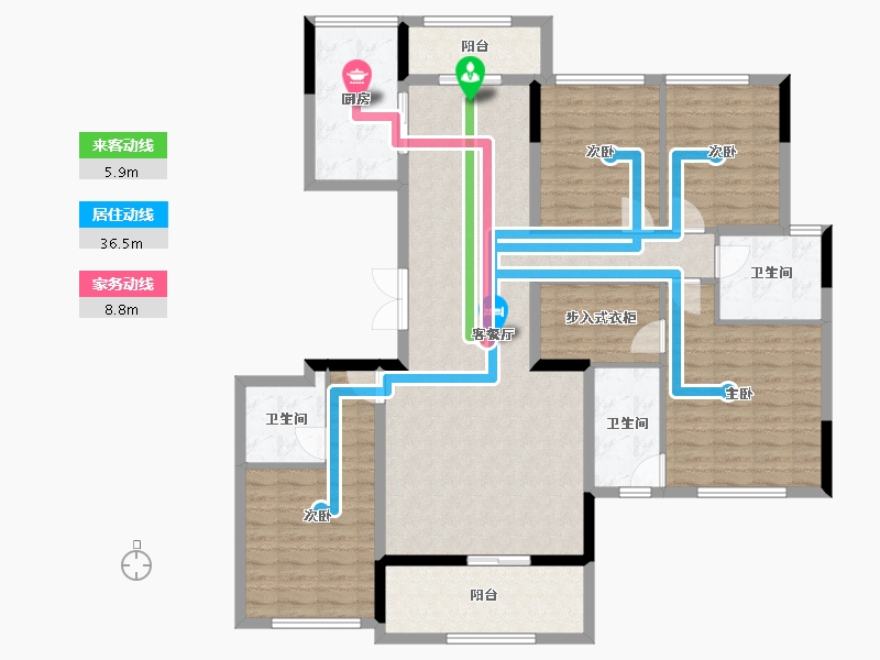 四川省-成都市-西派融城-134.74-户型库-动静线