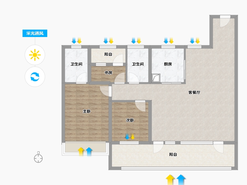 山东省-青岛市-青铁安澜地-106.28-户型库-采光通风