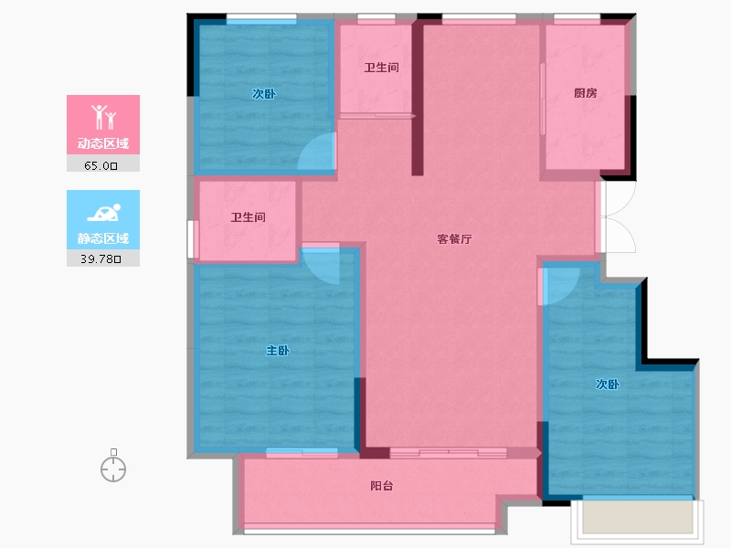 江苏省-徐州市-中钰星湖澜院-94.00-户型库-动静分区