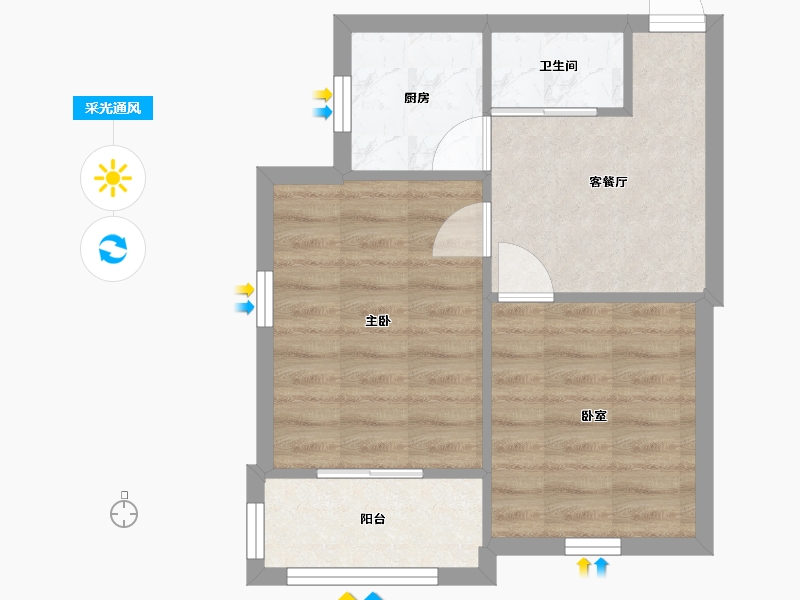 江苏省-南京市-富贵山小区-56.00-户型库-采光通风