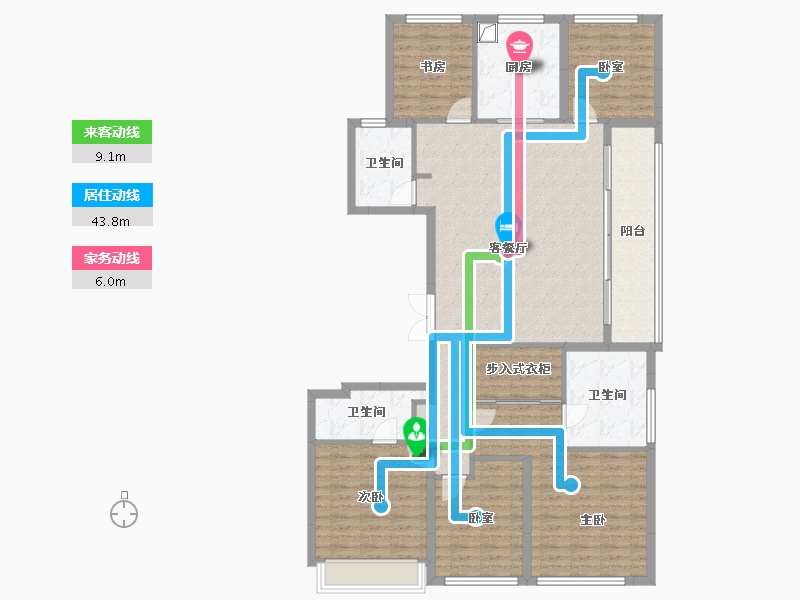 浙江省-杭州市-建杭潮观平澜府-146.40-户型库-动静线