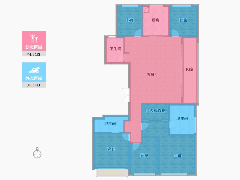 浙江省-杭州市-建杭潮观平澜府-146.40-户型库-动静分区