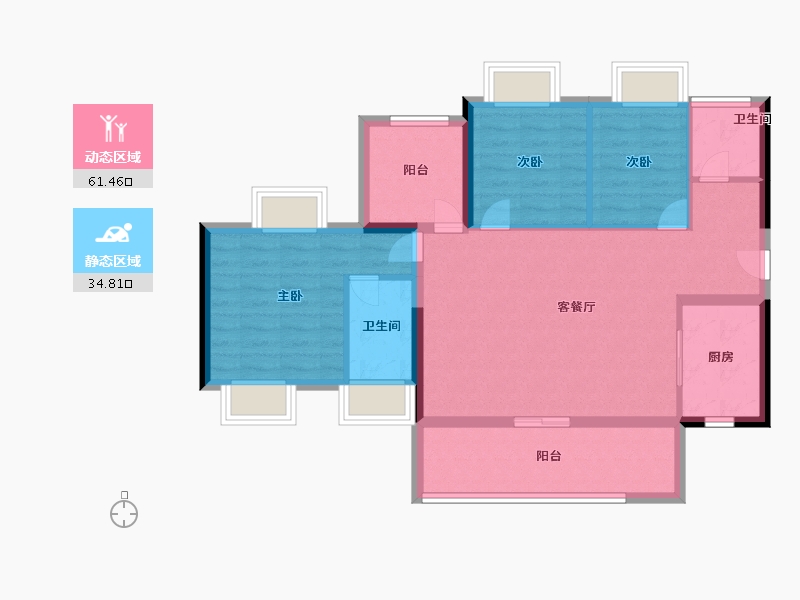 广东省-惠州市-方直星图-86.00-户型库-动静分区