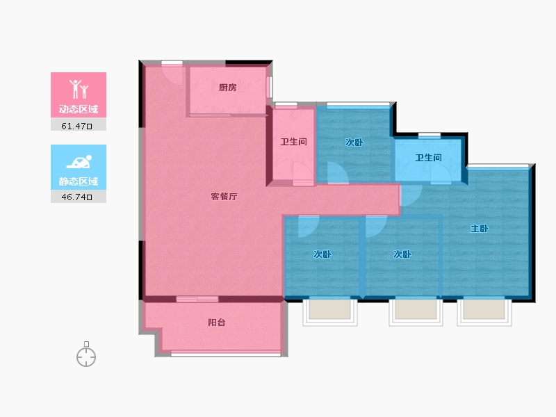 广东省-东莞市-保利和悦春风-97.52-户型库-动静分区