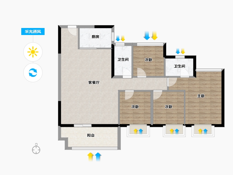 广东省-东莞市-保利和悦春风-97.52-户型库-采光通风