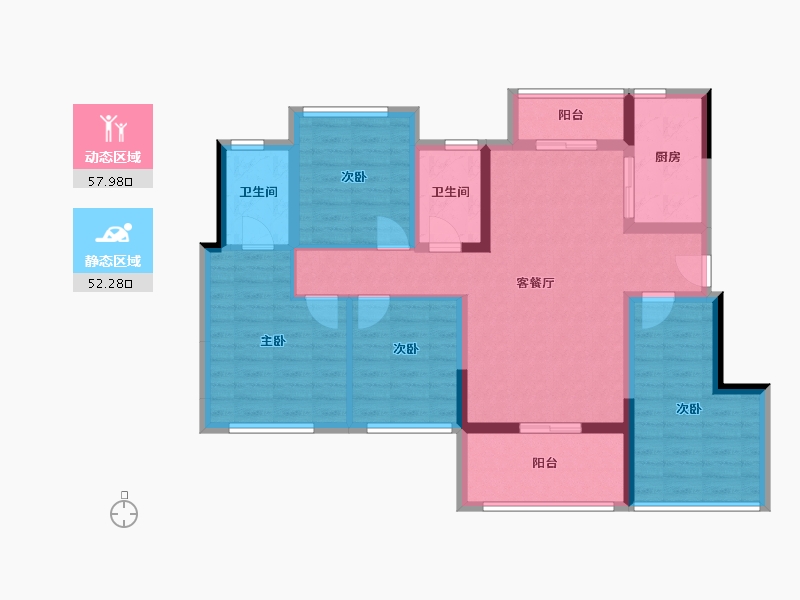 四川省-成都市-保利青江和府二期-97.59-户型库-动静分区