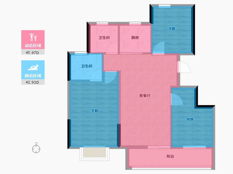 浙江省-宁波市-青澜邸-80.00-户型库-动静分区