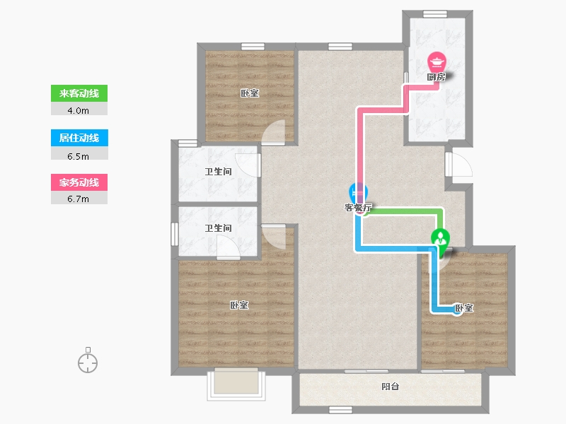 山东省-滨州市-棠悦府-105.67-户型库-动静线