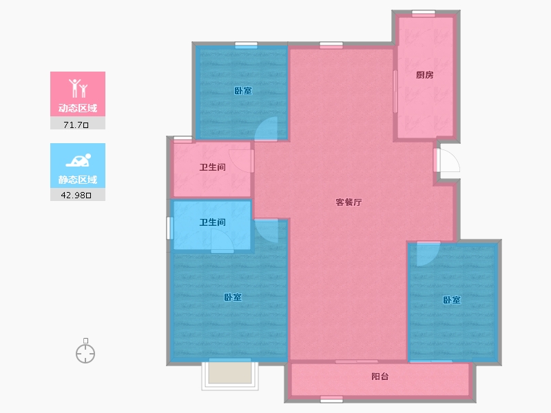 山东省-滨州市-棠悦府-105.67-户型库-动静分区