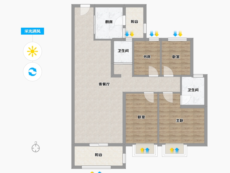 江苏省-镇江市-碧桂园凤凰城-97.59-户型库-采光通风