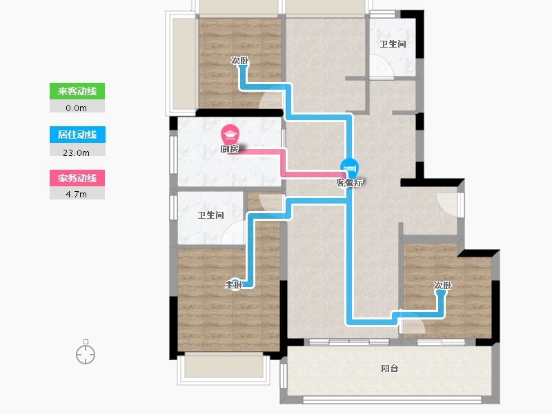 江苏省-苏州市-建发·朗云-100.00-户型库-动静线