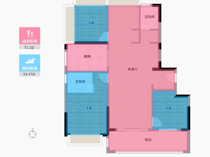 江苏省-苏州市-建发·朗云-100.00-户型库-动静分区