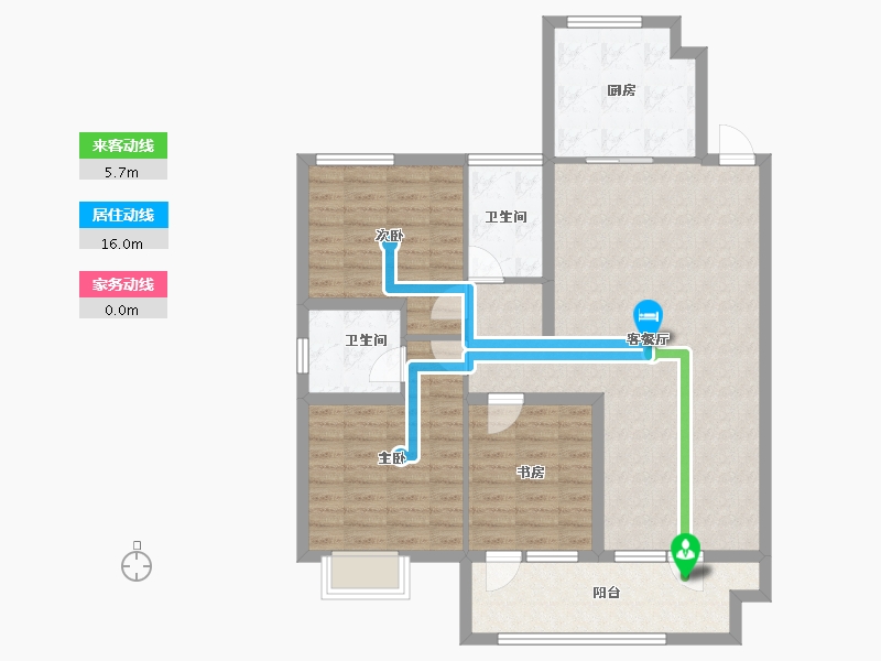 山东省-青岛市-珠山塾院-101.34-户型库-动静线