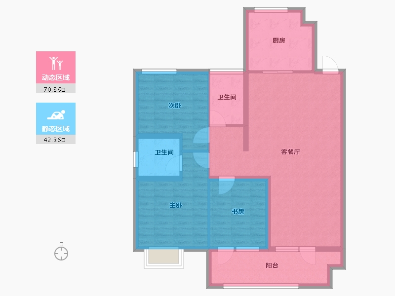 山东省-青岛市-珠山塾院-101.34-户型库-动静分区