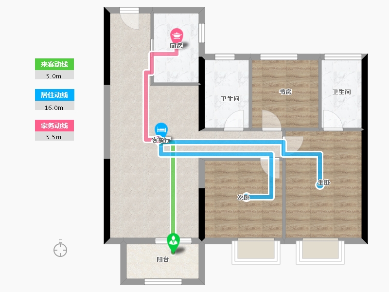 湖北省-武汉市-宝业壹滨江-82.82-户型库-动静线