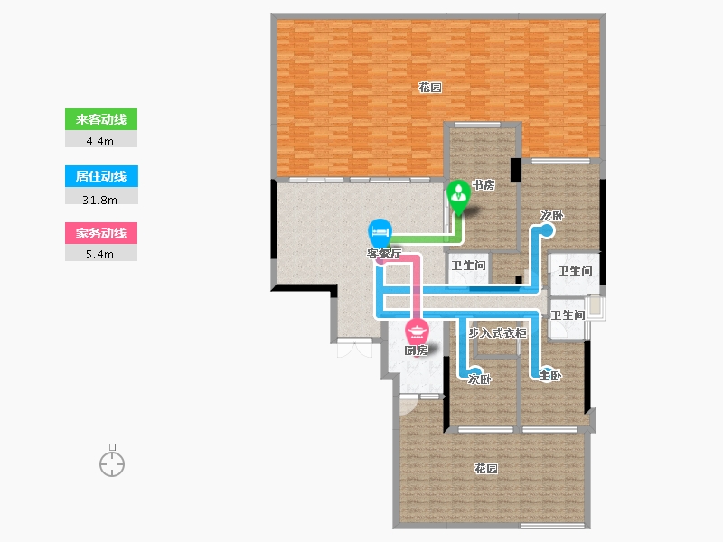 重庆-重庆市-重庆长嘉外滩-222.32-户型库-动静线