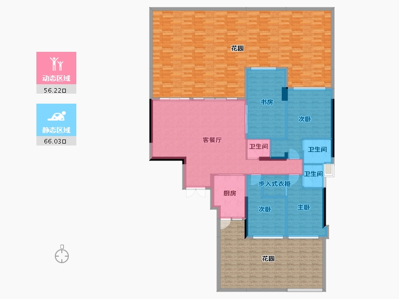 重庆-重庆市-重庆长嘉外滩-222.32-户型库-动静分区