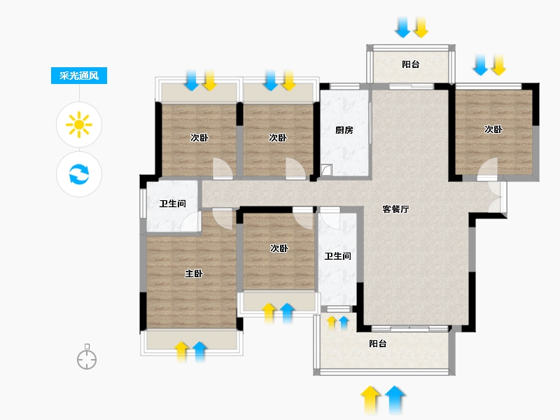 湖南省-株洲市-锦绣豪庭-116.80-户型库-采光通风