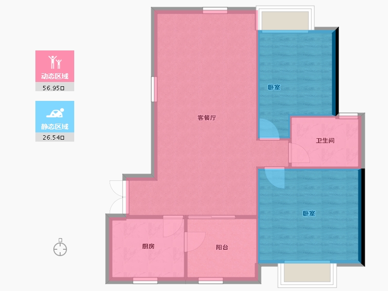 四川省-成都市-天府天玺-76.80-户型库-动静分区