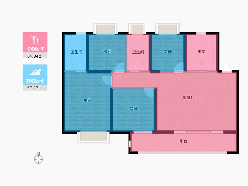 湖北省-武汉市-龙湖揽境-111.99-户型库-动静分区