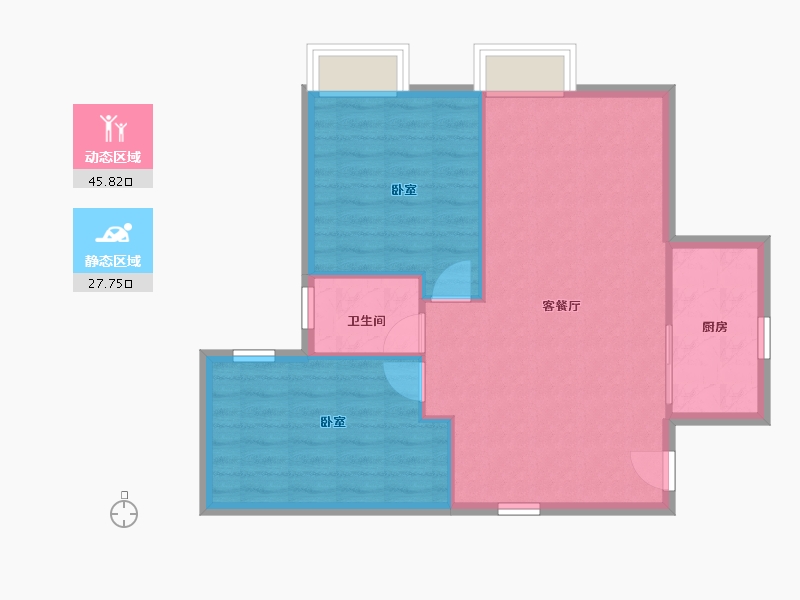 四川省-成都市-川网国际花园-67.48-户型库-动静分区