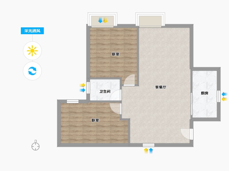 四川省-成都市-川网国际花园-67.48-户型库-采光通风