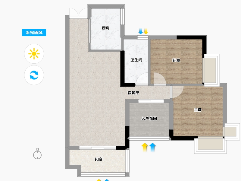 广东省-东莞市-港口华府-66.42-户型库-采光通风