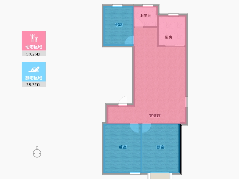 内蒙古自治区-赤峰市-航安金和学苑-81.58-户型库-动静分区