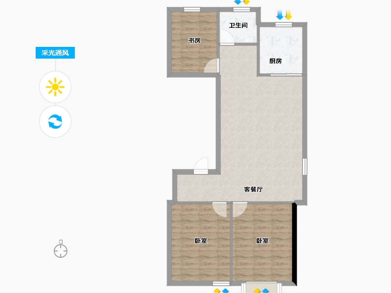 内蒙古自治区-赤峰市-航安金和学苑-81.58-户型库-采光通风