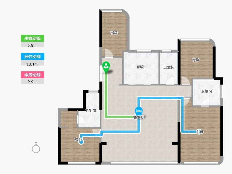 浙江省-温州市-时代滨江瑧品-136.18-户型库-动静线