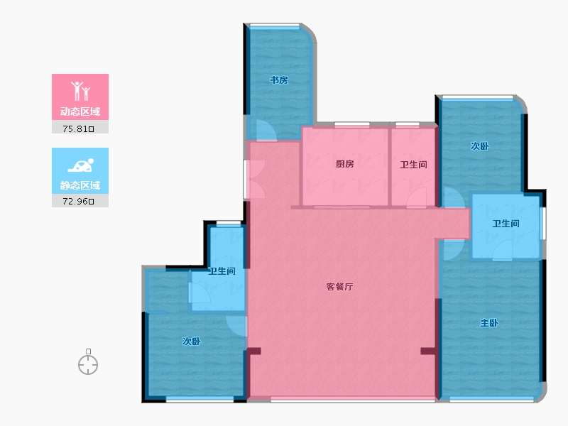 浙江省-温州市-时代滨江瑧品-136.18-户型库-动静分区