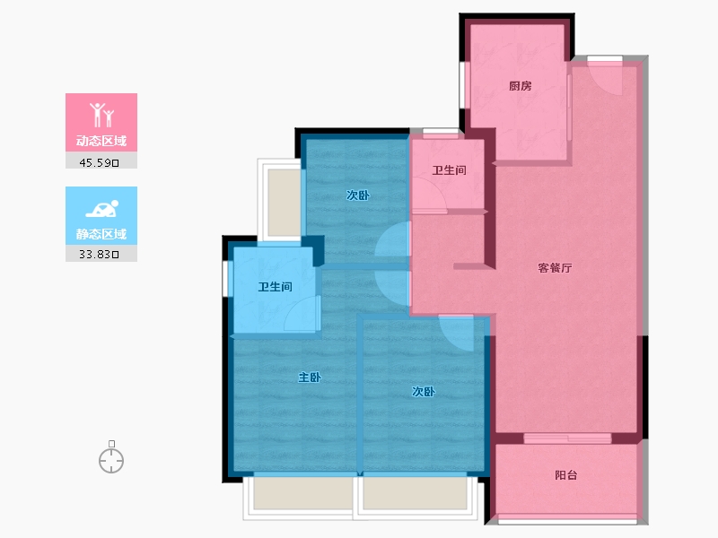 广东省-深圳市-壹湾臻邸-70.65-户型库-动静分区