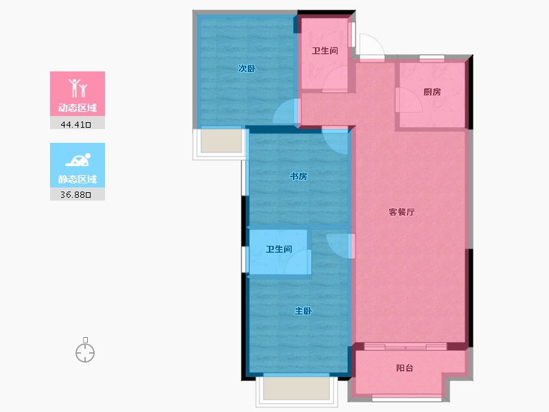 湖北省-武汉市-千禧城-72.22-户型库-动静分区