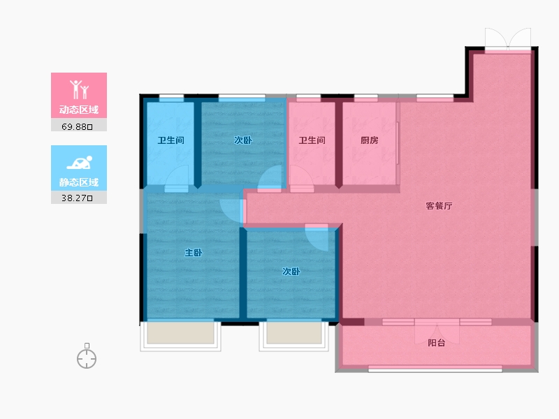 山西省-运城市-熙溪里-96.73-户型库-动静分区