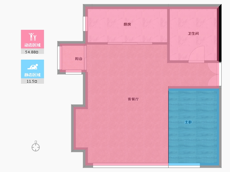 上海-上海市-中興路一號OrientalOne-61.00-户型库-动静分区