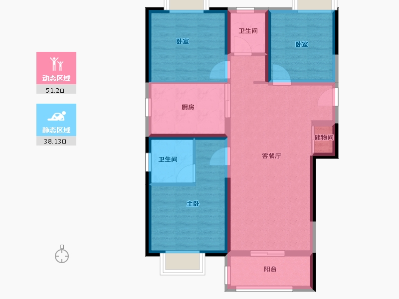 湖北省-武汉市-坤合云海城-79.32-户型库-动静分区