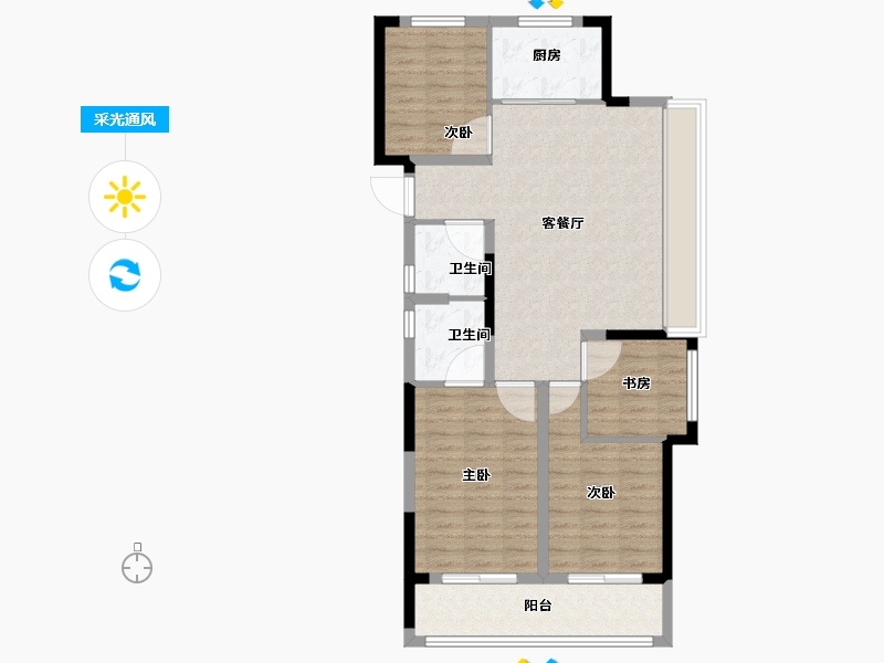 浙江省-杭州市-春风长住·晴翠秋时府-92.01-户型库-采光通风