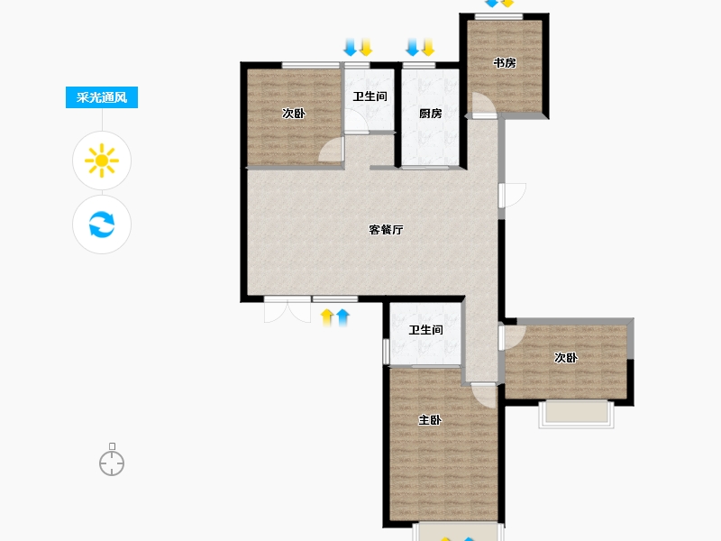 山西省-晋中市-京师城市森林花园-129.00-户型库-采光通风