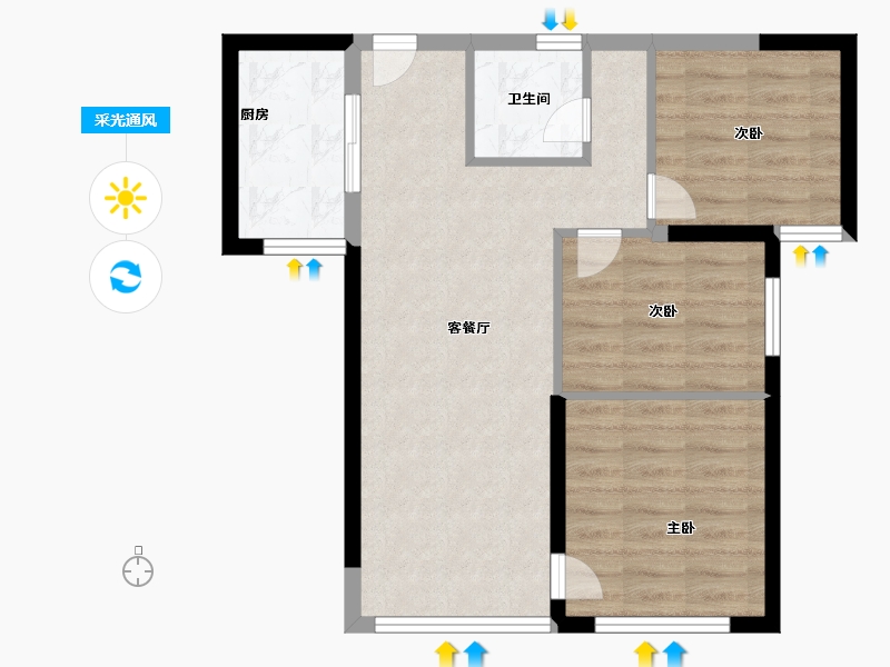 福建省-厦门市-七星湾TOD璞盛-62.00-户型库-采光通风