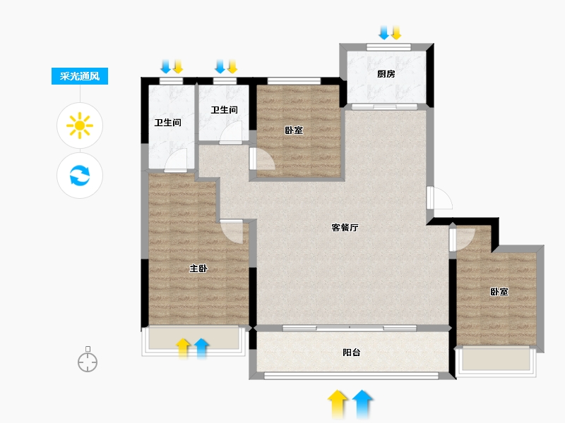 浙江省-温州市-江海云著-102.54-户型库-采光通风