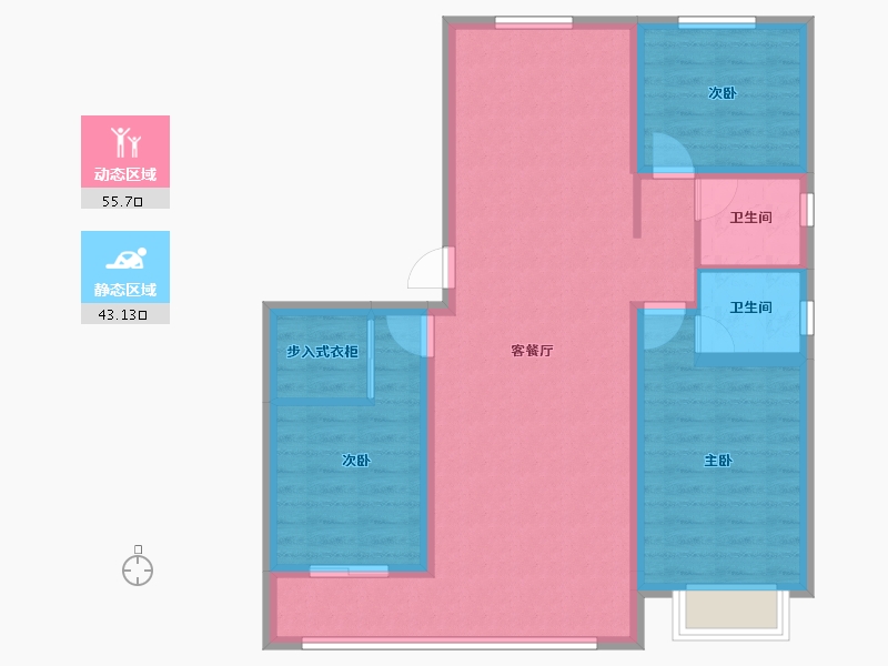 河北省-邢台市-内丘诚园-88.67-户型库-动静分区