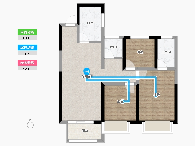 陕西省-咸阳市-金域华庭-69.94-户型库-动静线