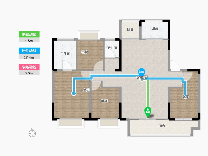 江苏省-淮安市-清河印-141.61-户型库-动静线