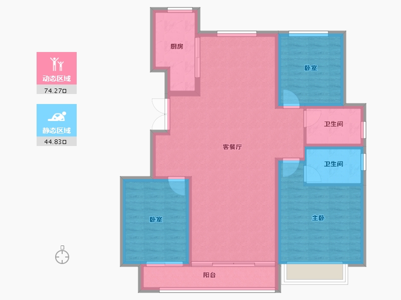 山东省-滨州市-棠悦府-107.95-户型库-动静分区