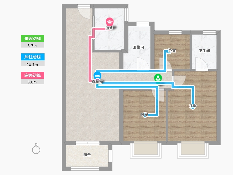 浙江省-温州市-万科大象城映象广场-71.21-户型库-动静线