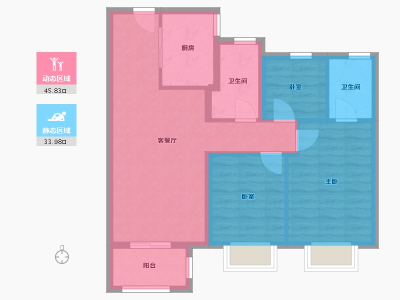 浙江省-温州市-万科大象城映象广场-71.21-户型库-动静分区