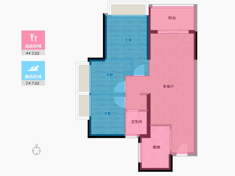 广东省-深圳市-壹湾臻邸-61.47-户型库-动静分区