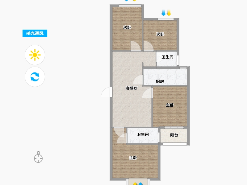 河南省-安阳市-广厦书香九里-112.01-户型库-采光通风