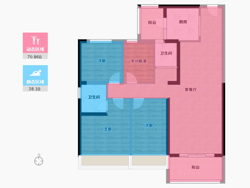 江苏省-镇江市-碧桂园凤凰城-97.41-户型库-动静分区